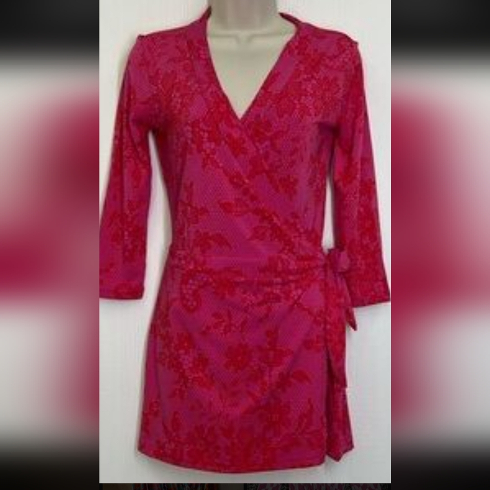 Macbeth Collection by Margaret Josephs Red Floral Jumpsuit